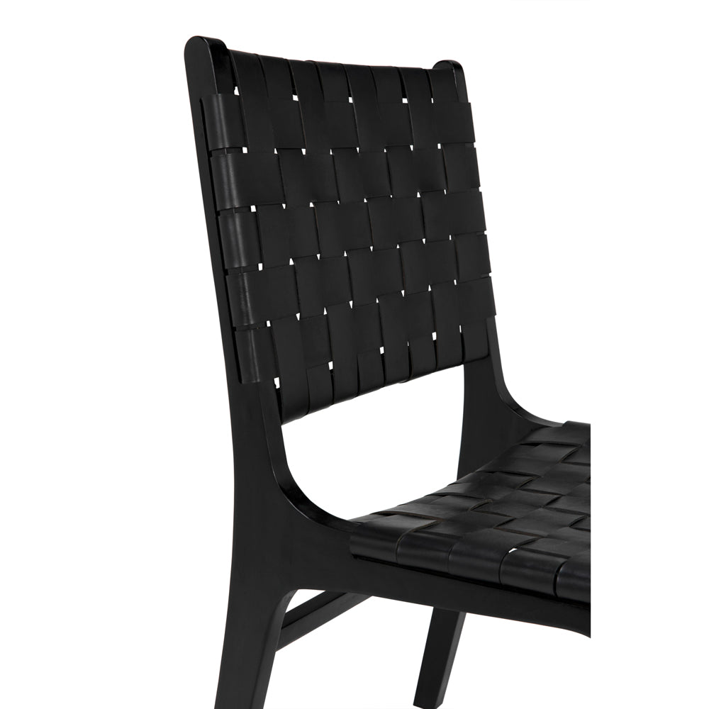 Dede Dining Chair, Leather, Black by NOIR