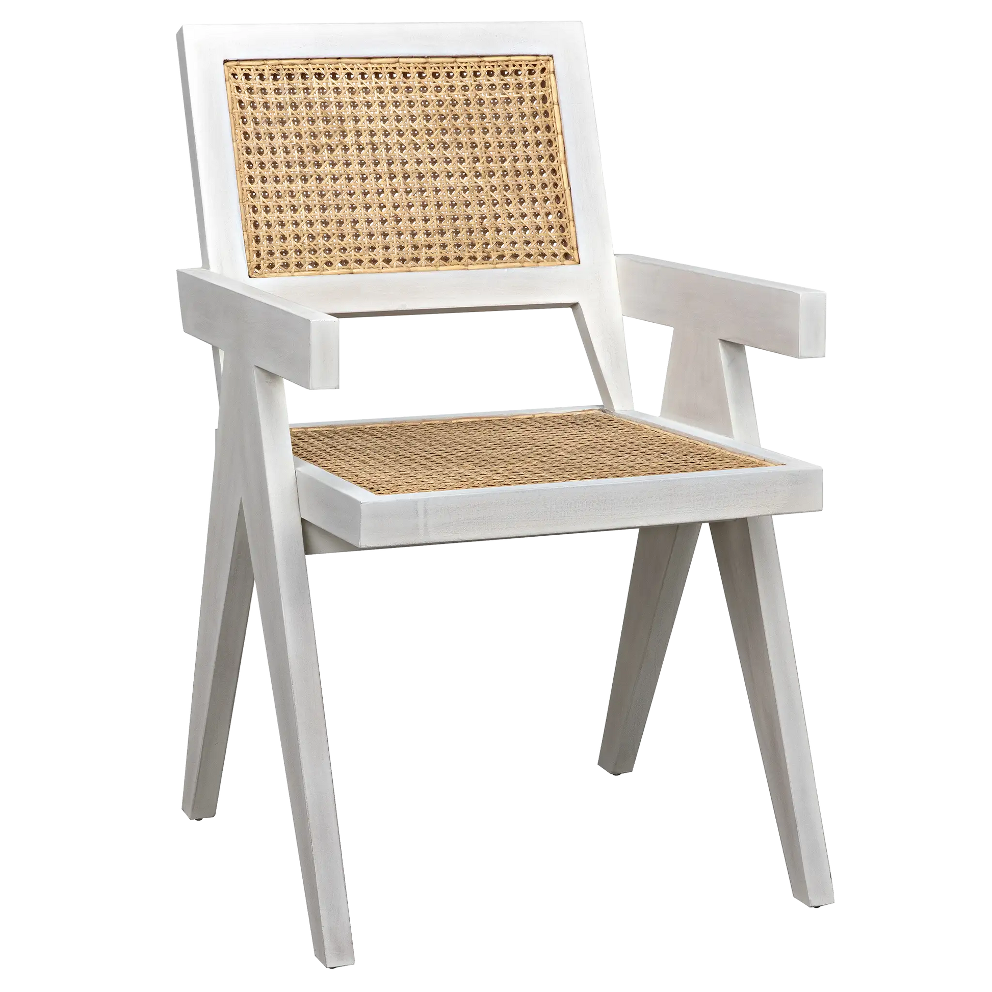 Jude Chair with Caning, White Wash by NOIR