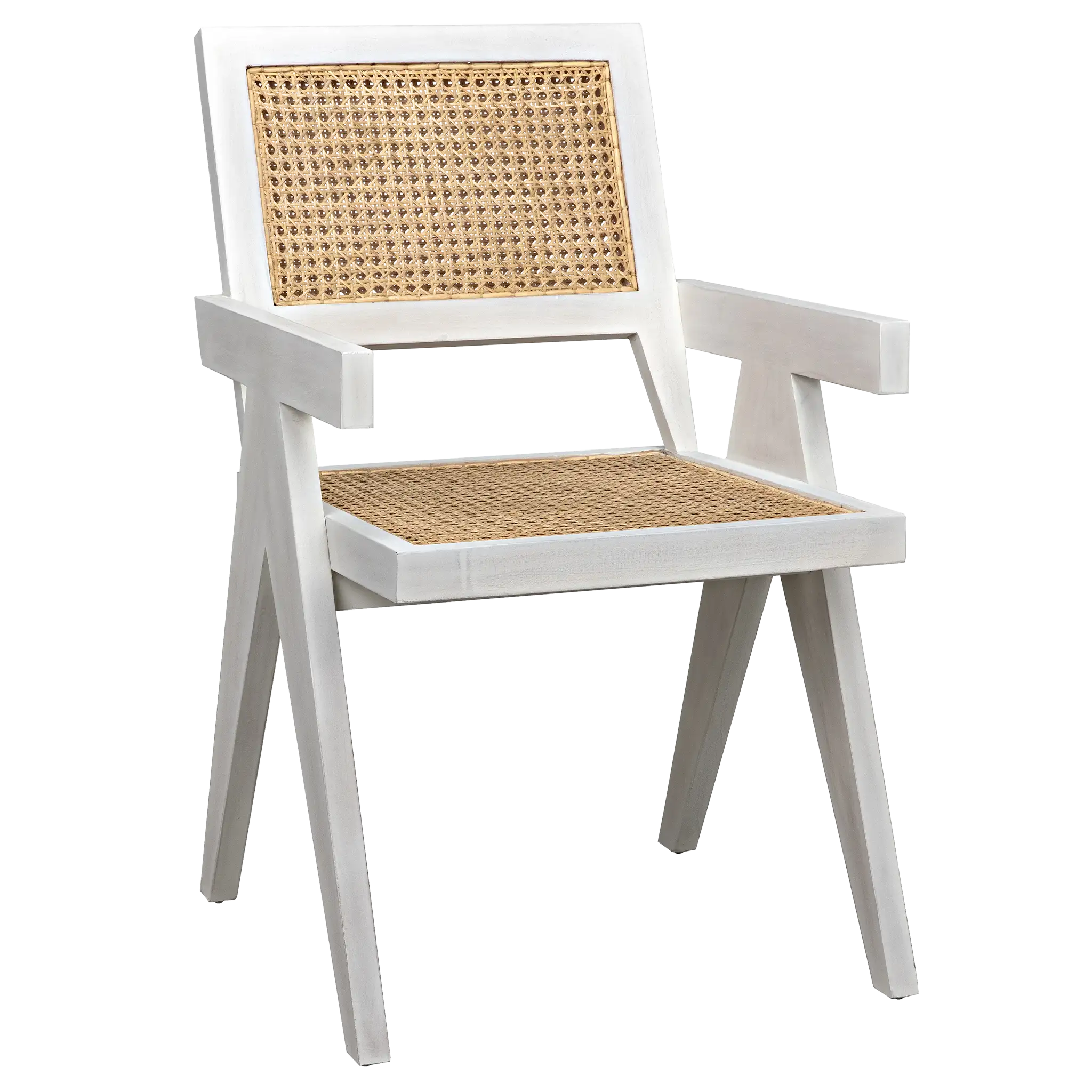 Jude Chair with Caning, White Wash by NOIR