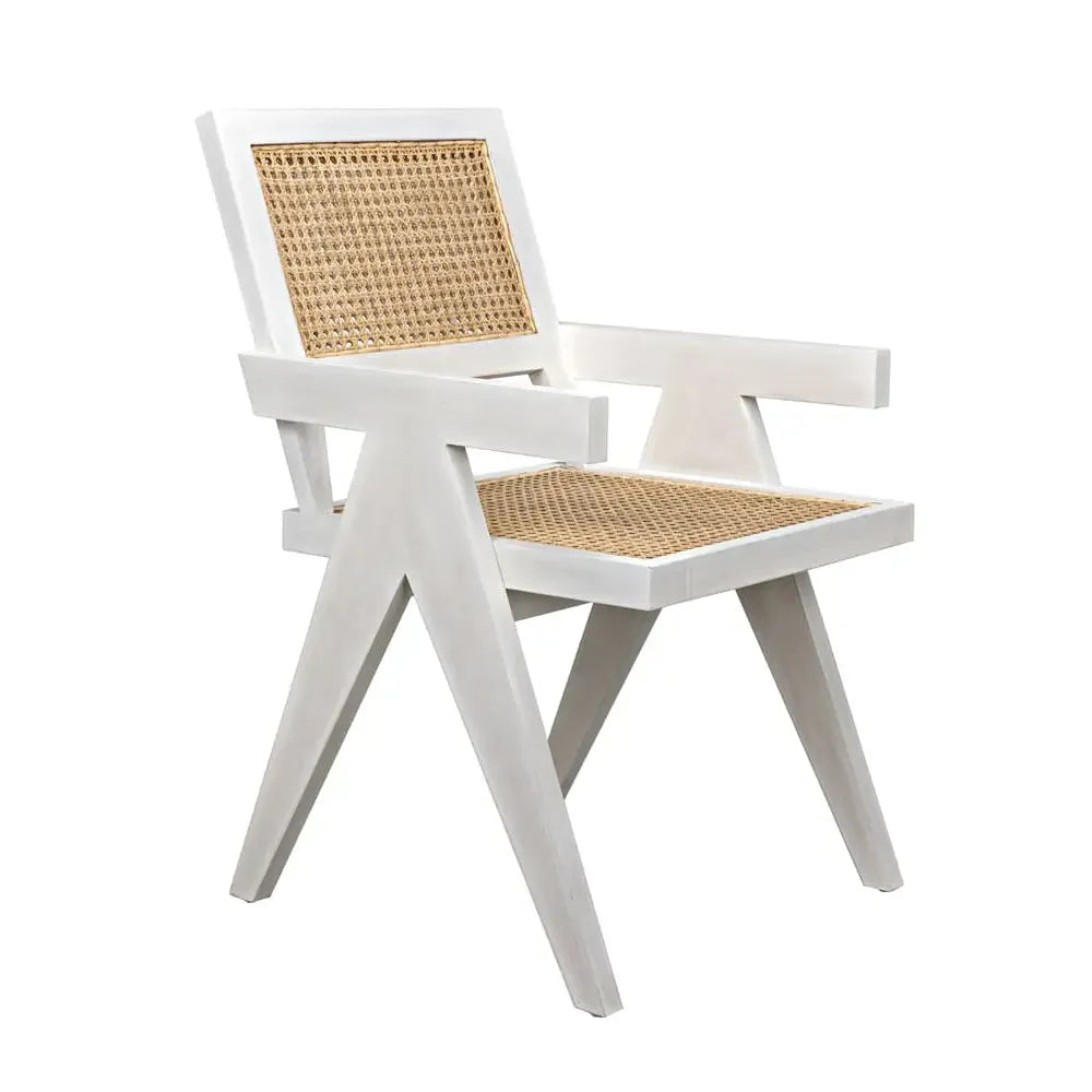 Jude Chair with Caning, White Wash by NOIR