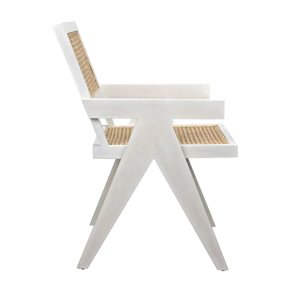 Jude Chair with Caning, White Wash by NOIR