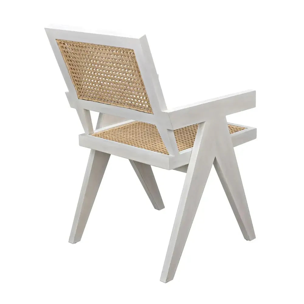 Jude Chair with Caning, White Wash by NOIR