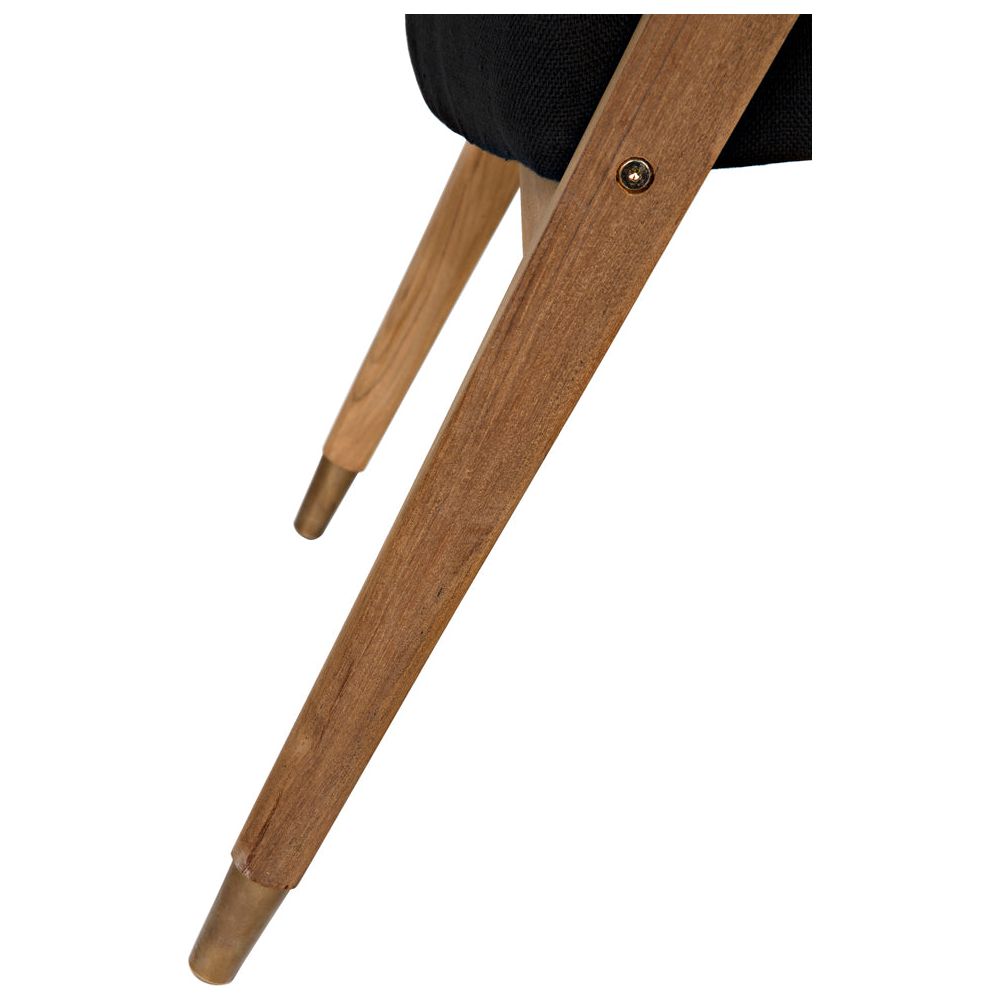 Chloe Chair, Teak, Caning, and Black Cotton by NOIR