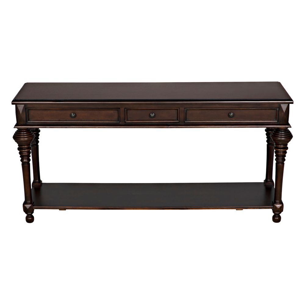 Colonial Large Sofa Table, Distressed Brown by NOIR