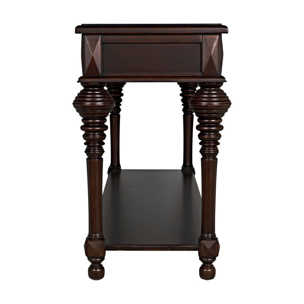 Colonial Large Sofa Table, Distressed Brown by NOIR