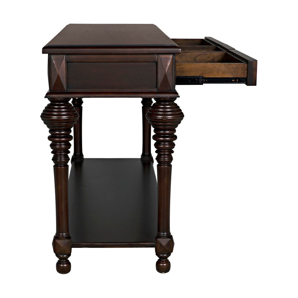 Colonial Large Sofa Table, Distressed Brown by NOIR
