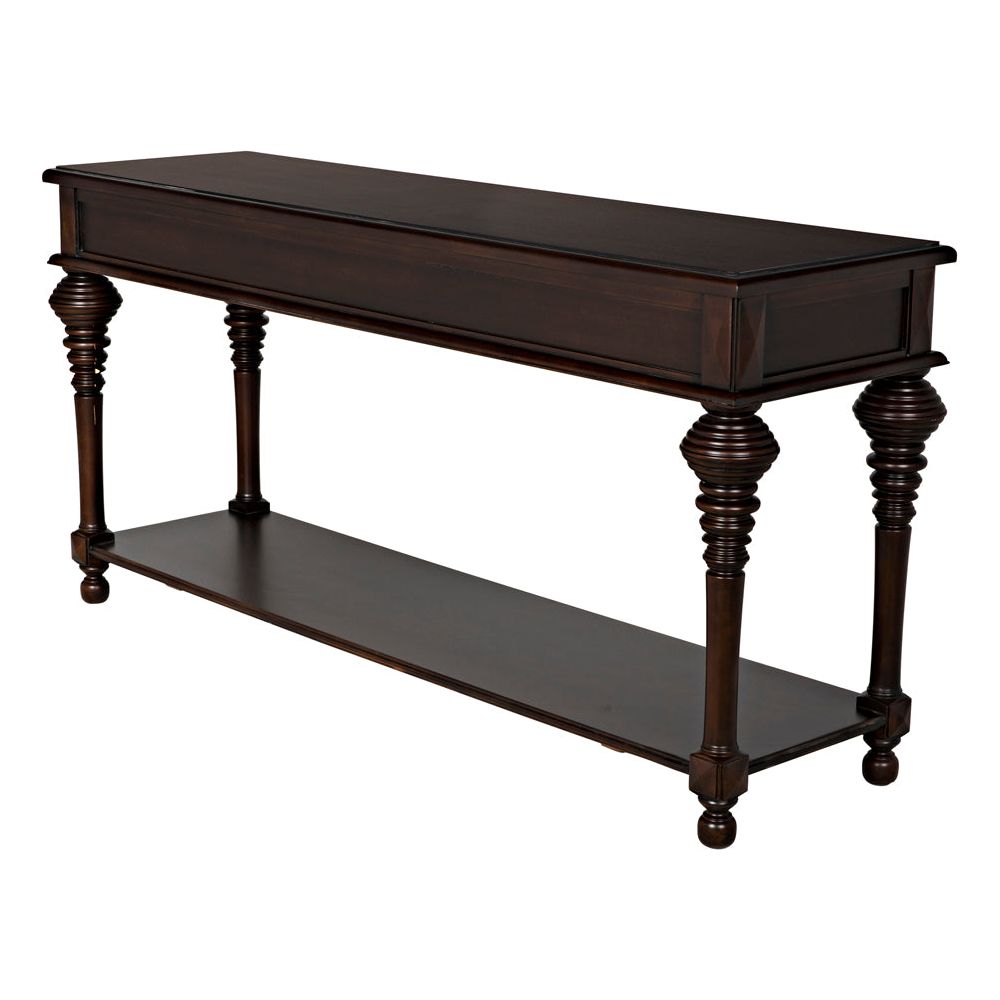 Colonial Large Sofa Table, Distressed Brown by NOIR