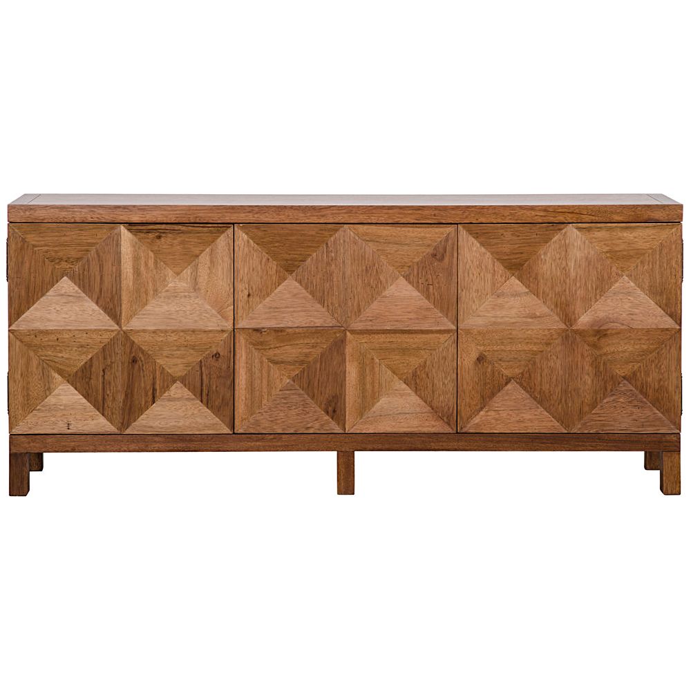 Quadrant 3 Door Sideboard, Dark Walnut by NOIR