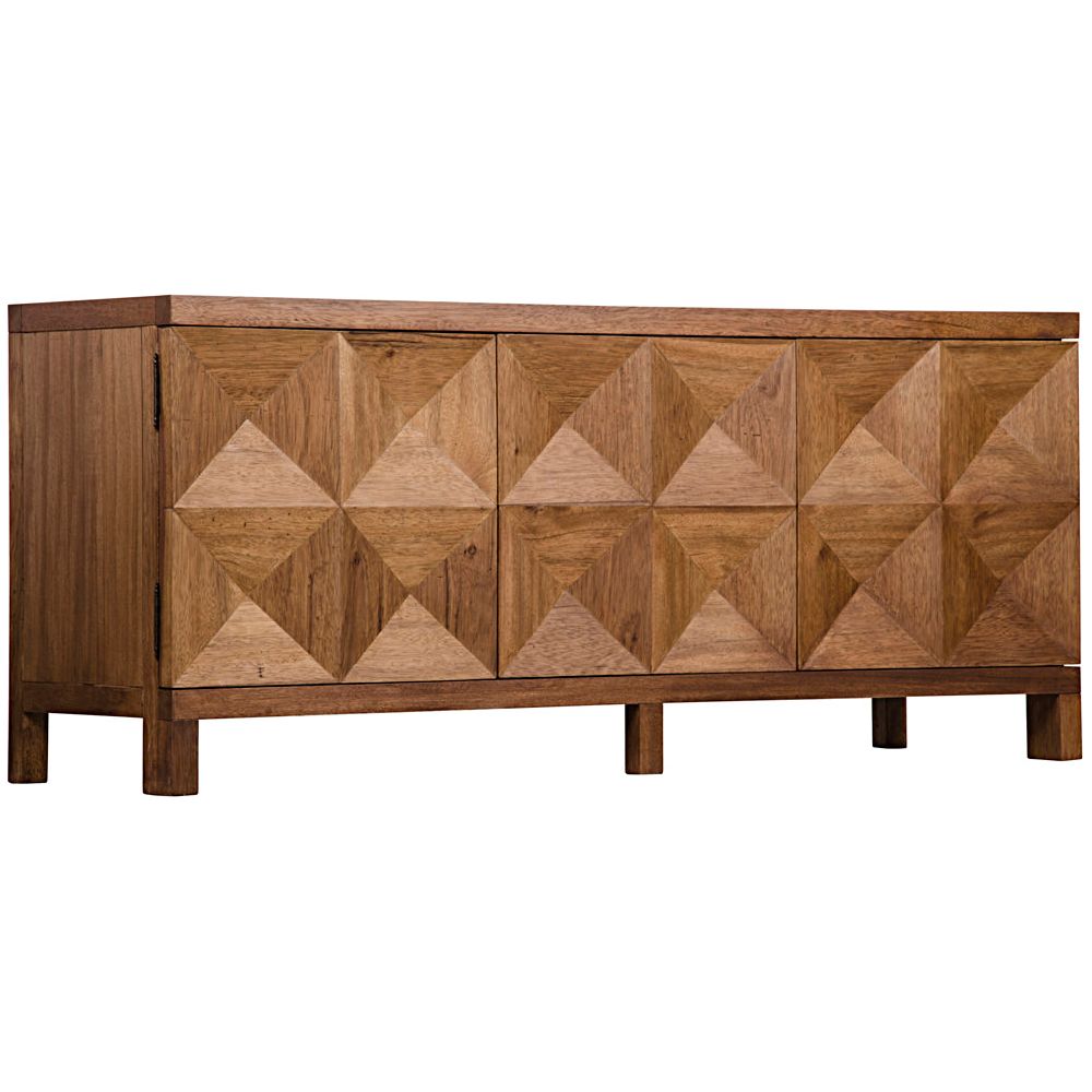 Quadrant 3 Door Sideboard, Dark Walnut by NOIR