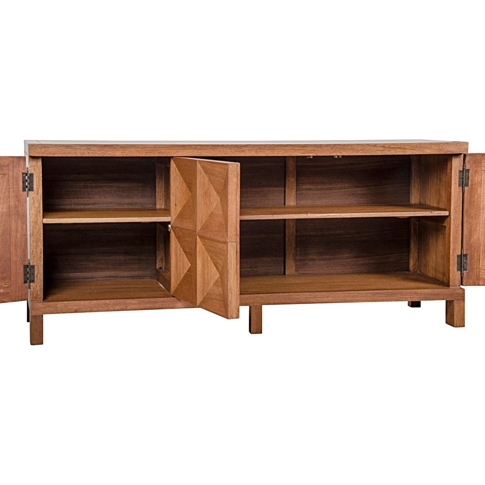 Quadrant 3 Door Sideboard, Dark Walnut by NOIR