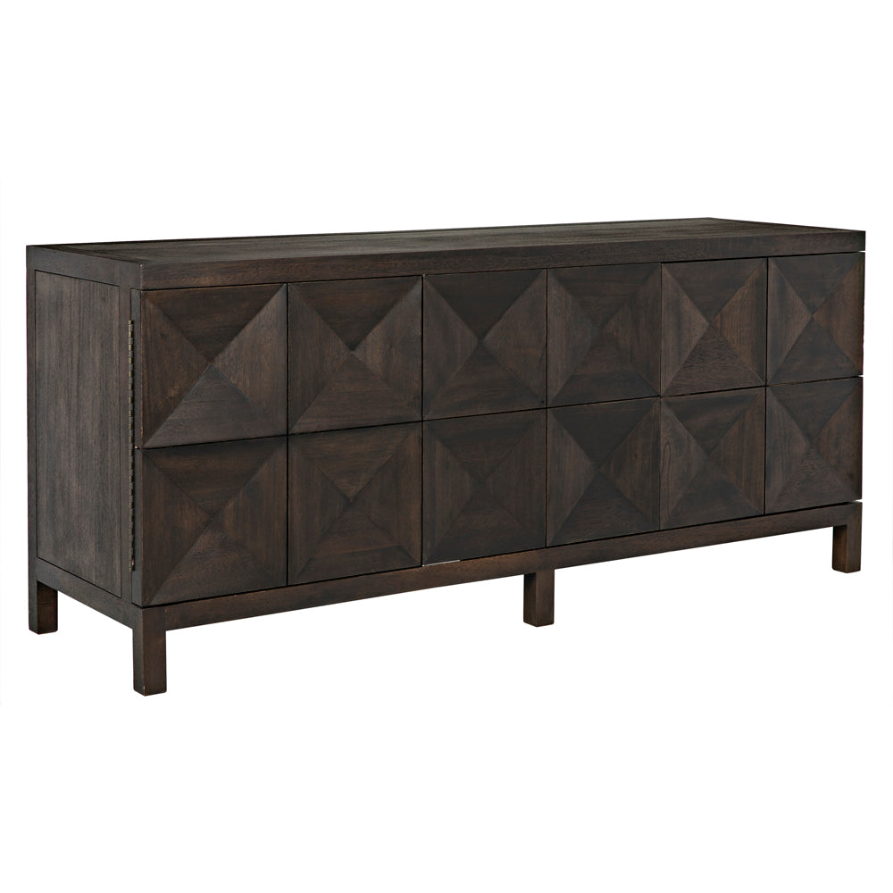 Quadrant 3 Door Sideboard, Ebony Walnut by NOIR