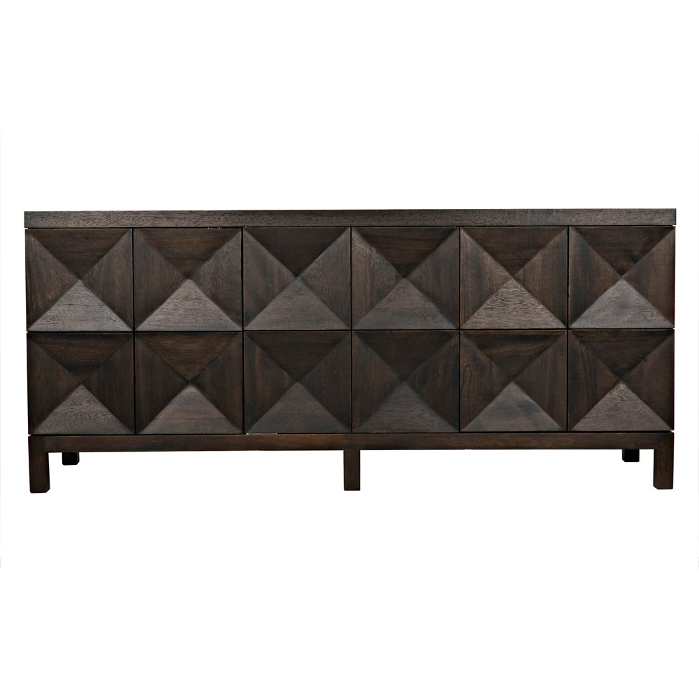 Quadrant 3 Door Sideboard, Ebony Walnut by NOIR