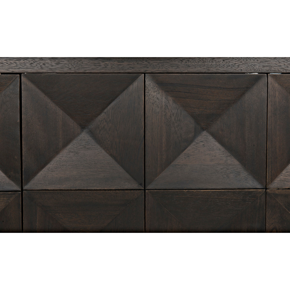 Quadrant 3 Door Sideboard, Ebony Walnut by NOIR