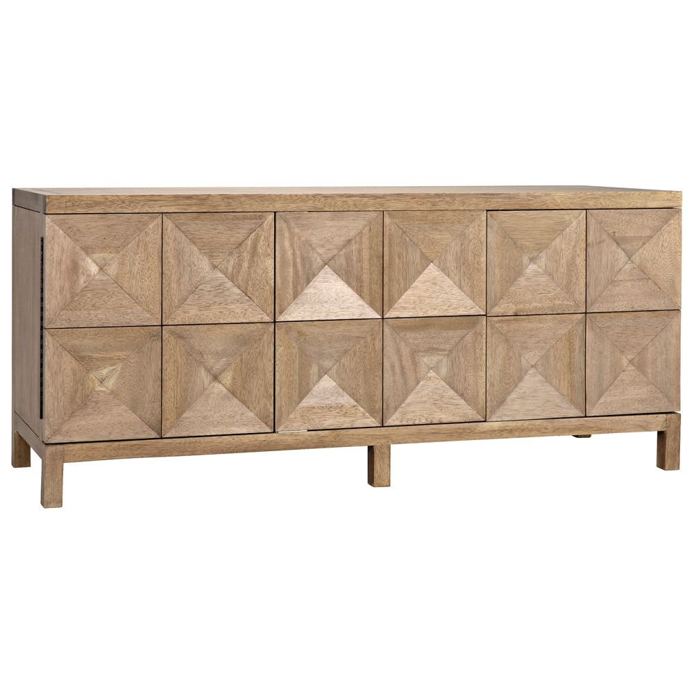 Quadrant 3 Door Sideboard, Washed Walnut by NOIR