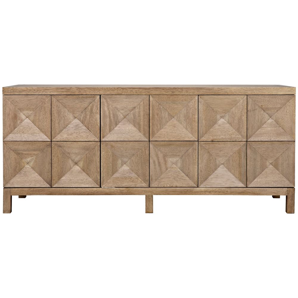 Quadrant 3 Door Sideboard, Washed Walnut by NOIR