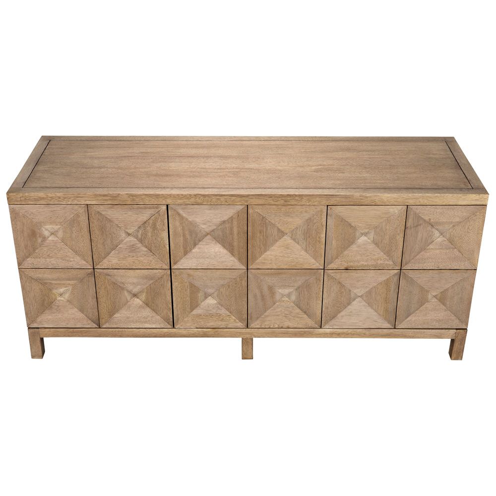 Quadrant 3 Door Sideboard, Washed Walnut by NOIR