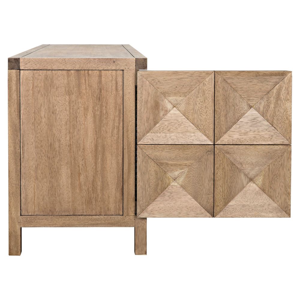 Quadrant 3 Door Sideboard, Washed Walnut by NOIR