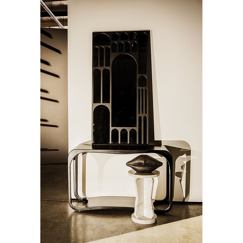Milena Console, Hand Rubbed Black by NOIR