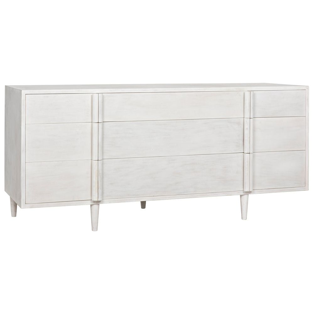 Morten 9 Drawer Dresser, White Wash by NOIR
