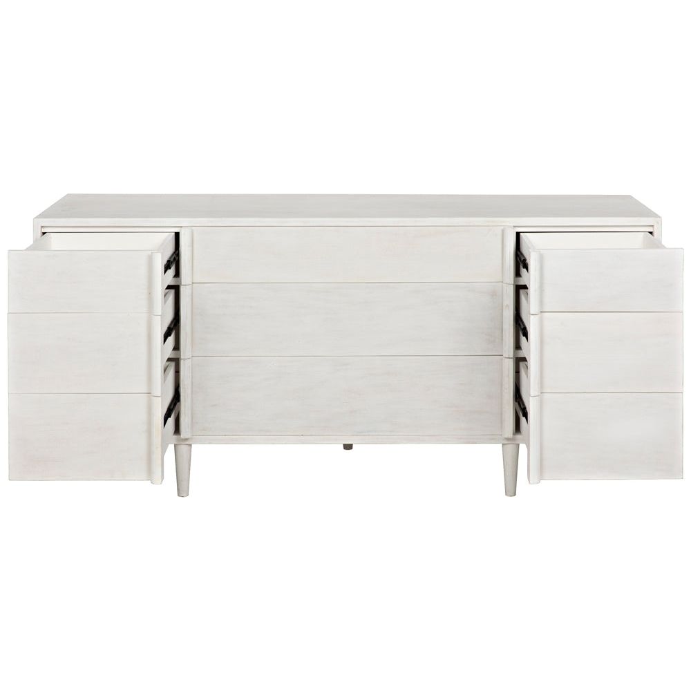 Morten 9 Drawer Dresser, White Wash by NOIR