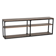 Novie Console, Large, Black Iron with Dark Walnut by NOIR