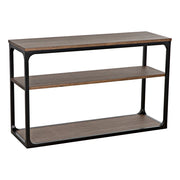 Novie Console, Small, Black Iron with Dark Walnut by NOIR
