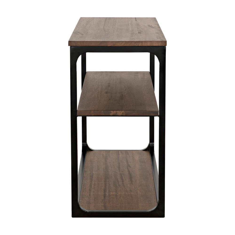 Novie Console, Small, Black Iron with Dark Walnut by NOIR