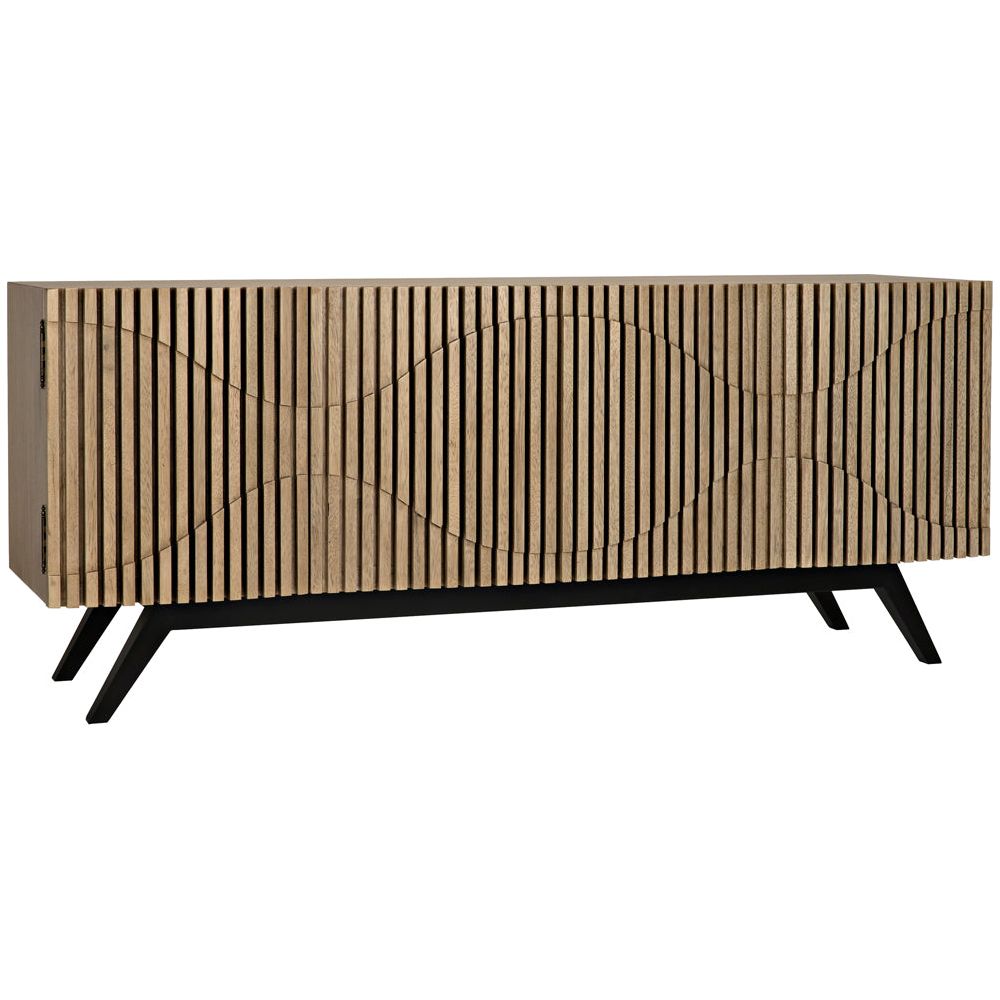 Illusion Sideboard with Iron Base, Bleached Walnut by NOIR
