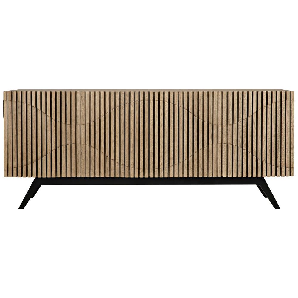 Illusion Sideboard with Iron Base, Bleached Walnut by NOIR