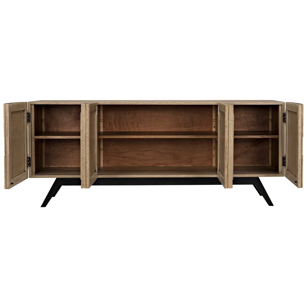 Illusion Sideboard with Iron Base, Bleached Walnut by NOIR