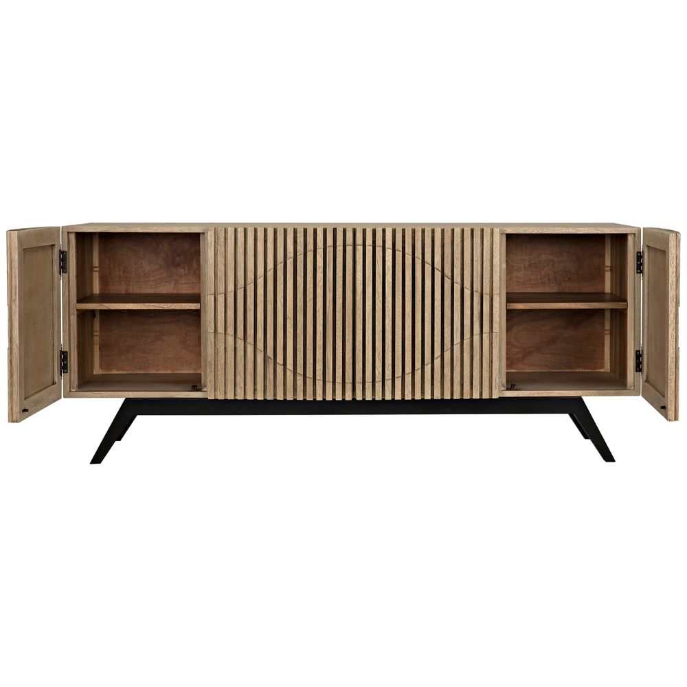 Illusion Sideboard with Iron Base, Bleached Walnut by NOIR