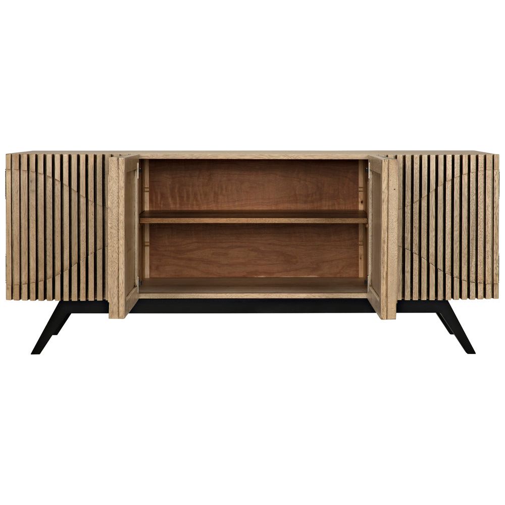 Illusion Sideboard with Iron Base, Bleached Walnut by NOIR