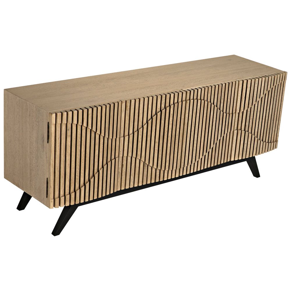 Illusion Sideboard with Iron Base, Bleached Walnut by NOIR