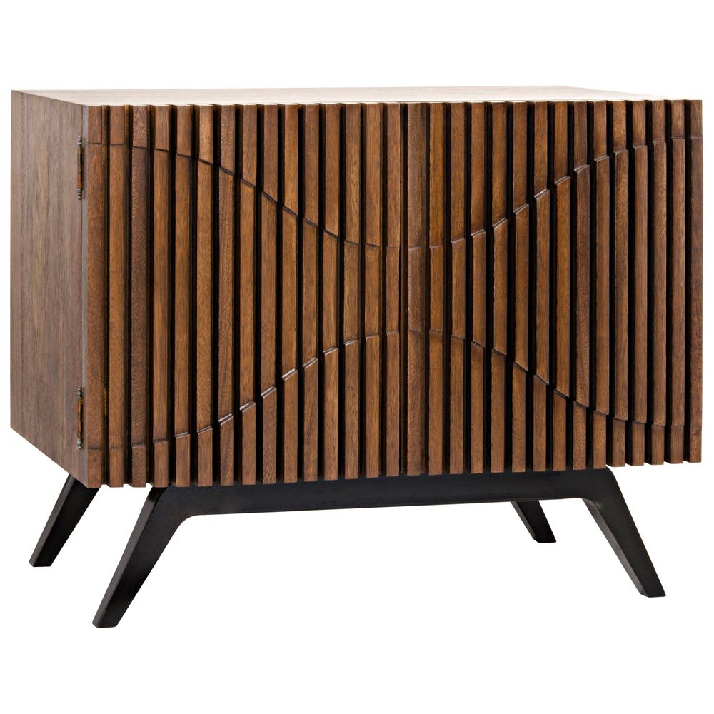 Illusion Single Sideboard with Iron Base, Dark Walnut by NOIR