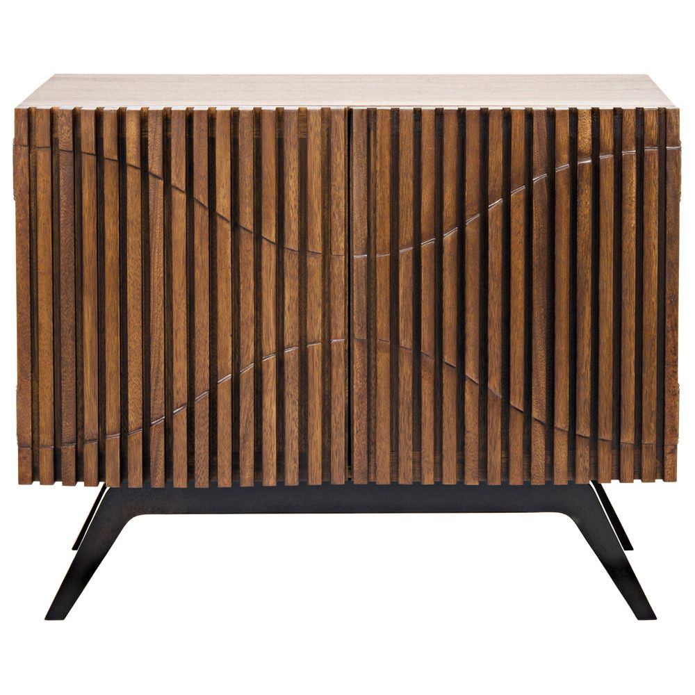 Illusion Single Sideboard with Iron Base, Dark Walnut by NOIR