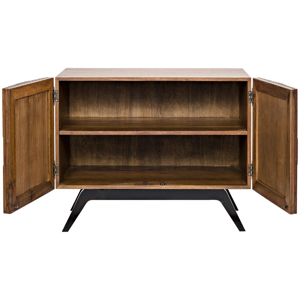 Illusion Single Sideboard with Iron Base, Dark Walnut by NOIR