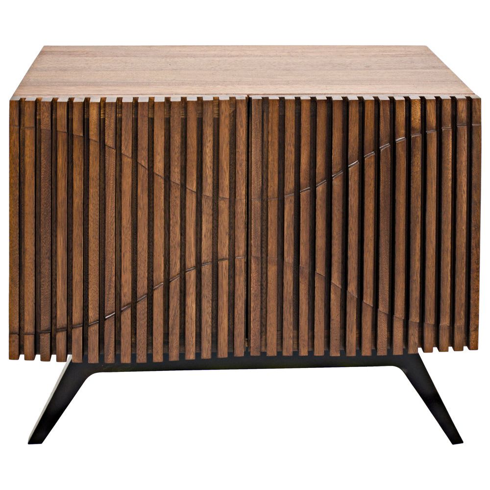 Illusion Single Sideboard with Iron Base, Dark Walnut by NOIR