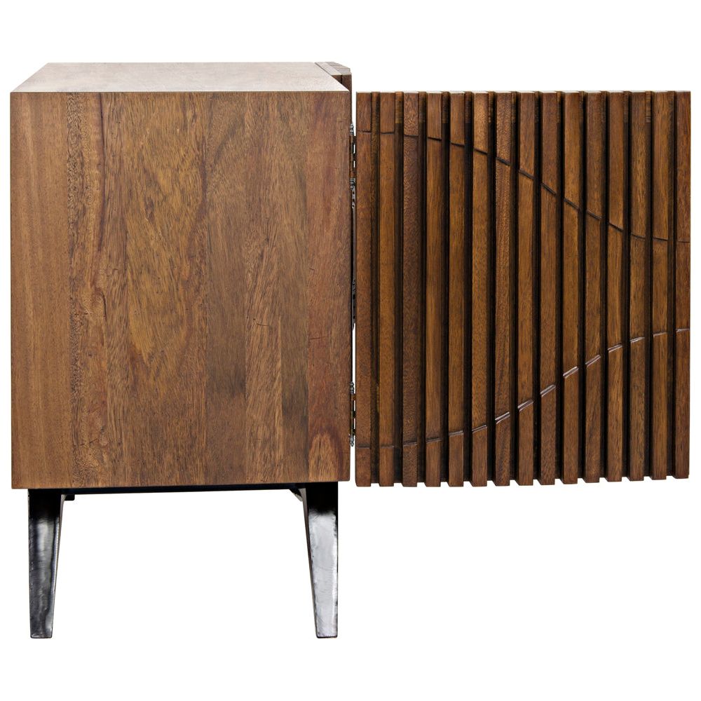 Illusion Single Sideboard with Iron Base, Dark Walnut by NOIR