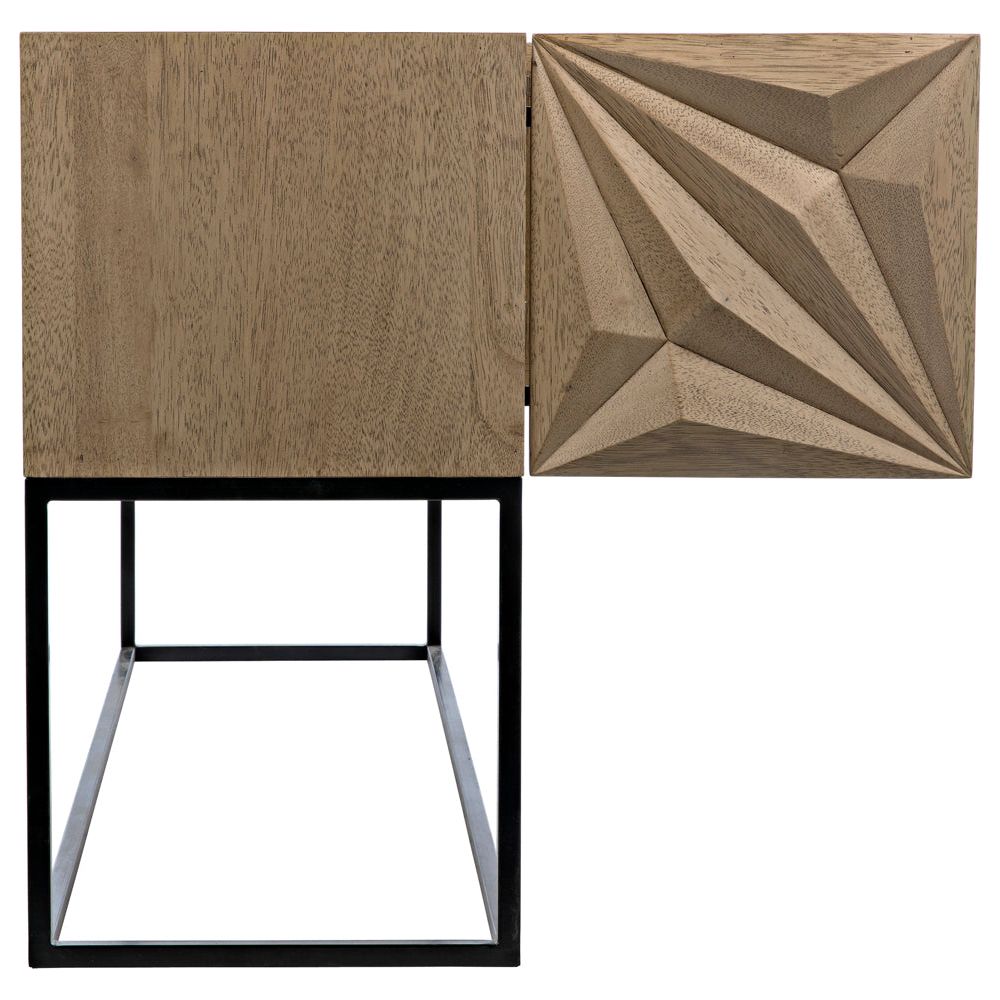 Zurich Console, Bleached Walnut with Iron by NOIR