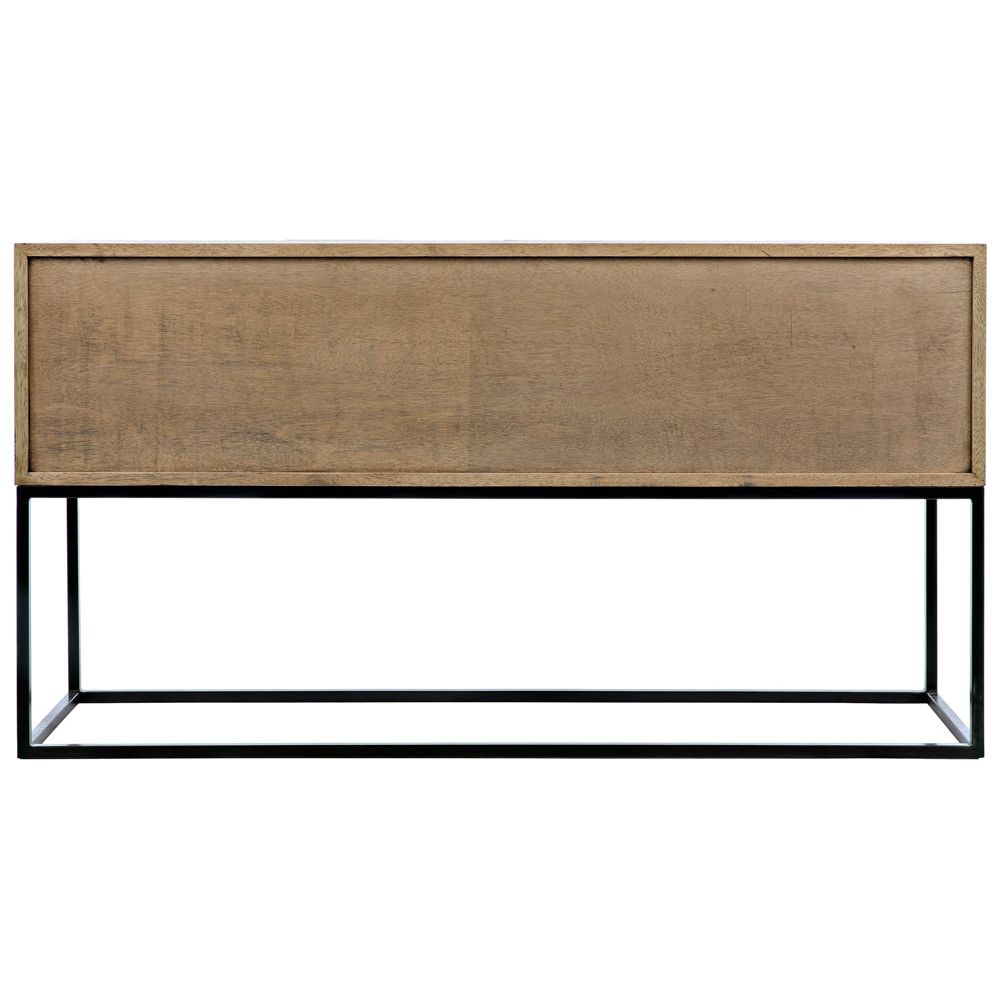 Zurich Console, Bleached Walnut with Iron by NOIR