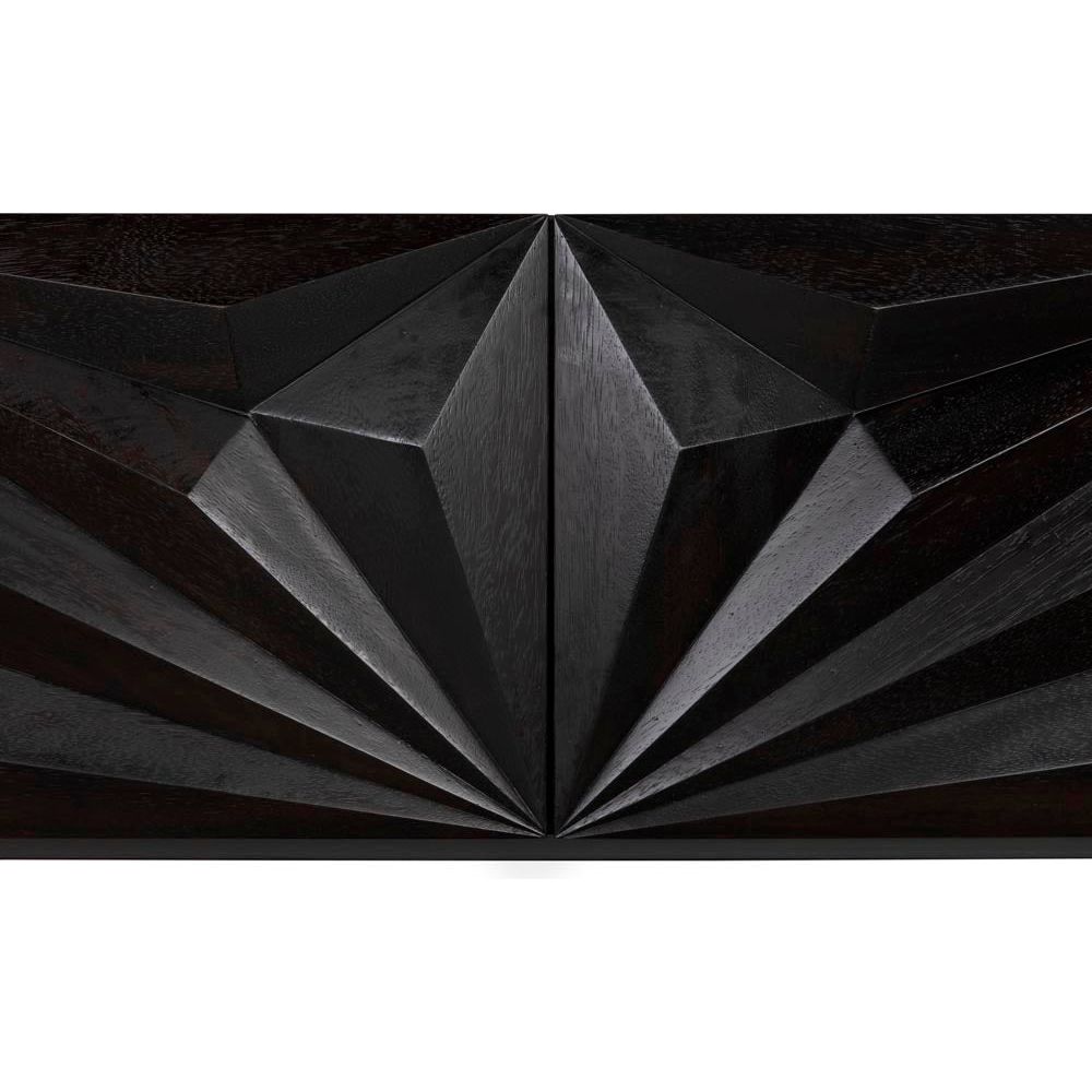 Small Zurich Console, Ebony Walnut with Iron by NOIR