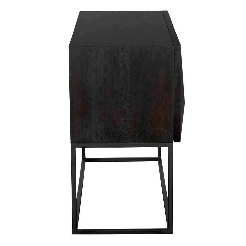 Small Zurich Console, Ebony Walnut with Iron by NOIR