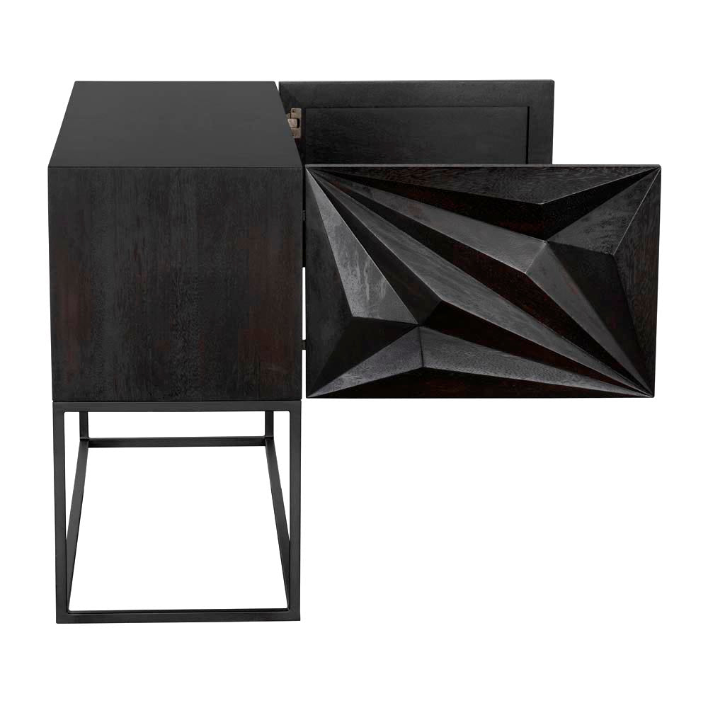 Small Zurich Console, Ebony Walnut with Iron by NOIR