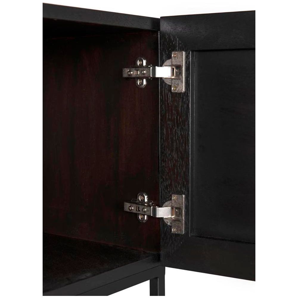 Small Zurich Console, Ebony Walnut with Iron by NOIR