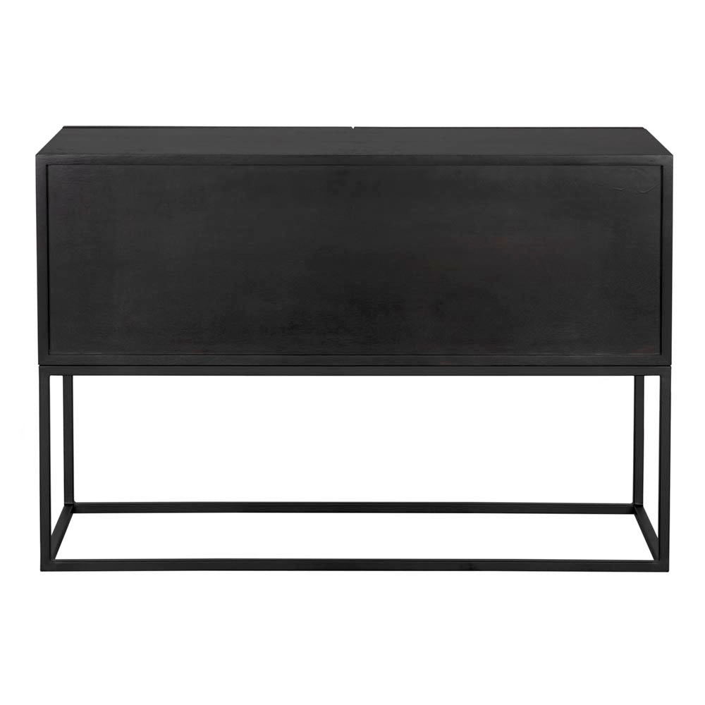 Small Zurich Console, Ebony Walnut with Iron by NOIR