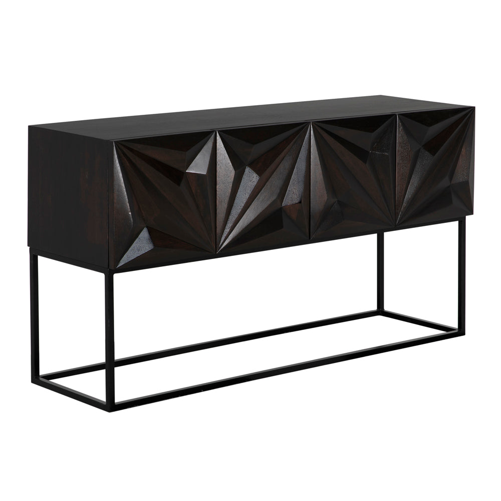 Zurich Console, Ebony Walnut with Iron by NOIR