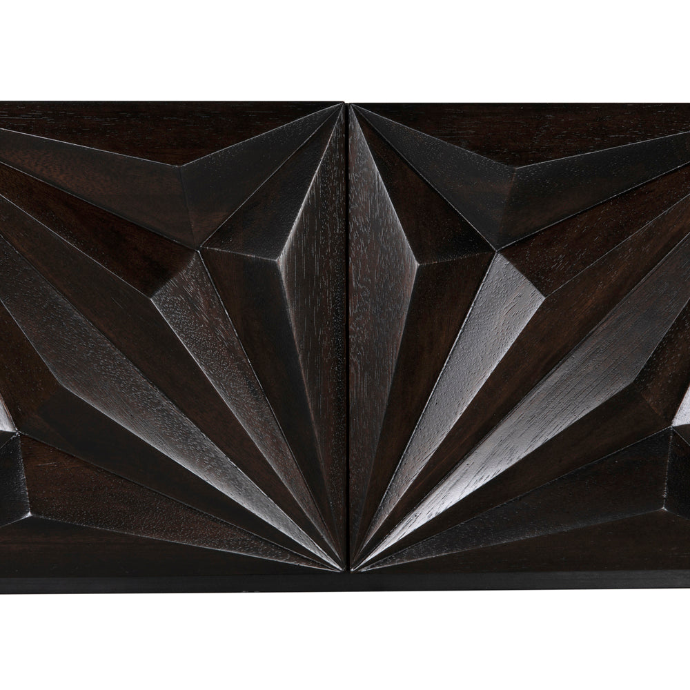 Zurich Console, Ebony Walnut with Iron by NOIR