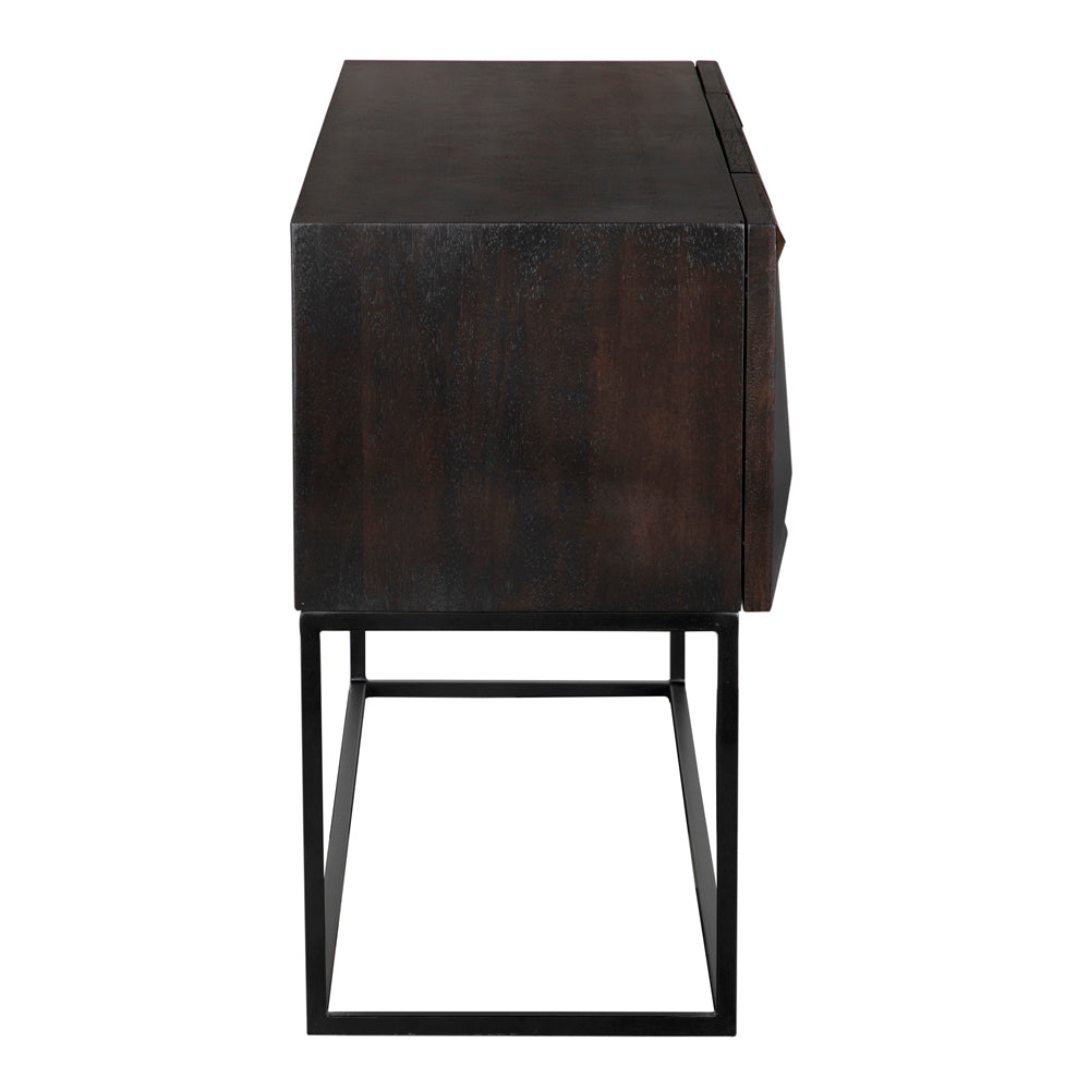 Zurich Console, Ebony Walnut with Iron by NOIR