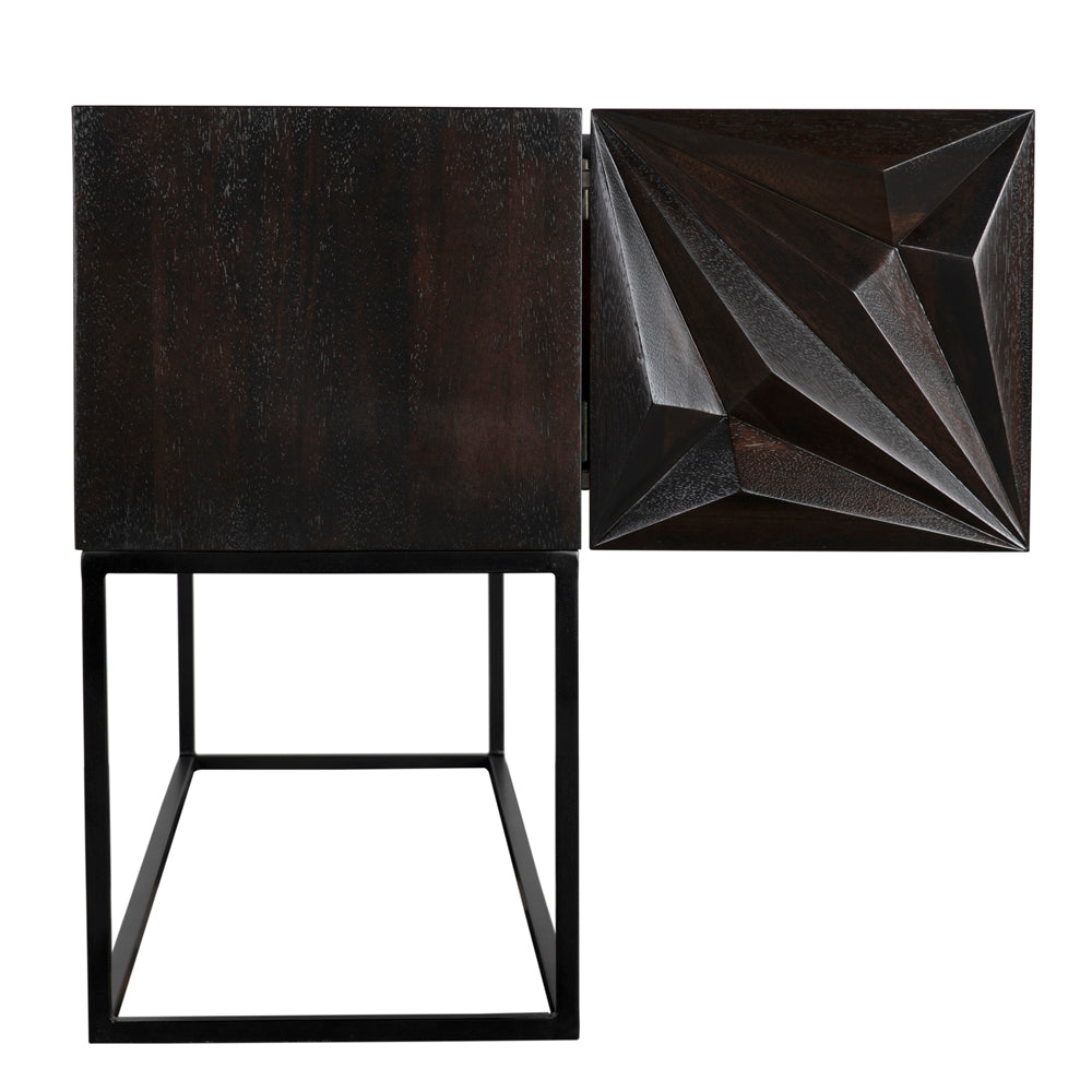 Zurich Console, Ebony Walnut with Iron by NOIR