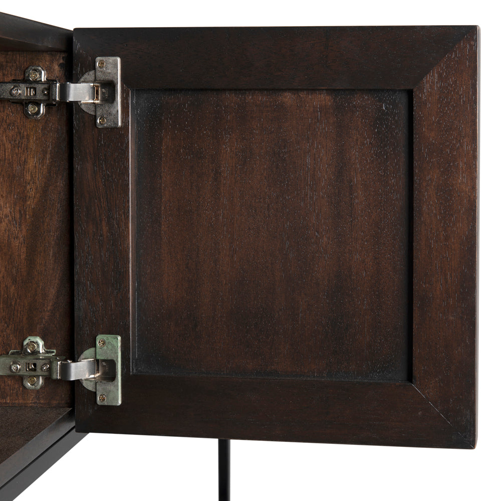 Zurich Console, Ebony Walnut with Iron by NOIR